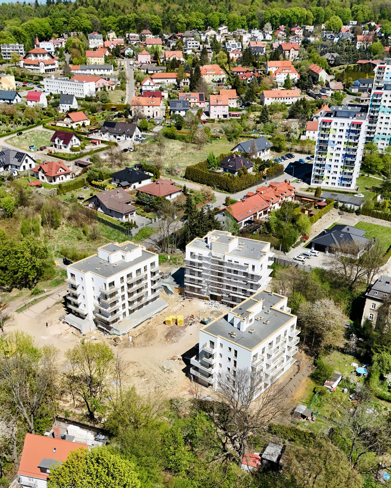 Widok z lotu ptaka na osiedle Kątova
